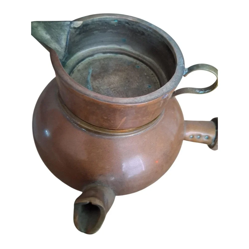 Vintage OrfeMex Mexico Copper Brass Stacking‎ Teapot Set With Bell Kitchen wares